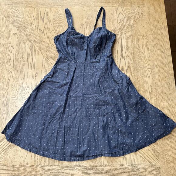 Hayes Diamond Polkadot‎ Fit and Flare Sweetheart Neck Sleeveless Mini Dress XS - Picture 1 of 13